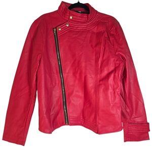 WWE Red Faux Leather Moto Jacket – “STRONG STYLE HAS ARRIVED” – 2017